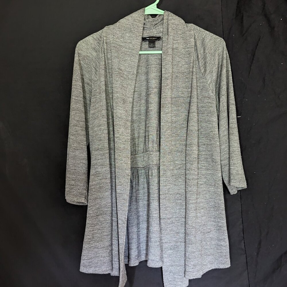 AB Studio Gray Draped Summer Cardigan, Size M